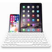 Macally Multi Device Bluetooth Keyboard for iPhone iPad and Tablet - Portable Bluetooth Wireless Keyboard for Tablet with Stand - 78 Key Mini Bluetooth Keyboard for iPad or iPhone Keyboard Android/iOS