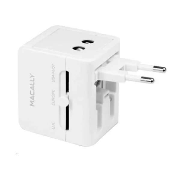 Macally Portable International Travel Universal Power Plug Adapter W/ A Usb Port
