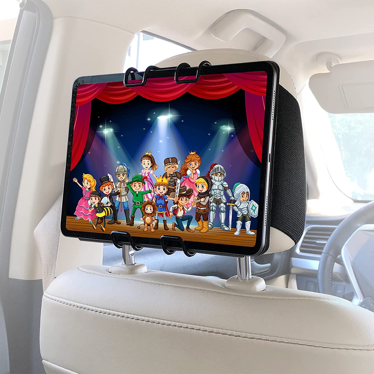 Buy Macally Car Headrest Tablet Holder with Car Food Tray - for Phones and  Tablets 4.5? to 10? Wide - Adjustable Ipad Car Headrest Mount with Car  Table and Cupholder - Ipad