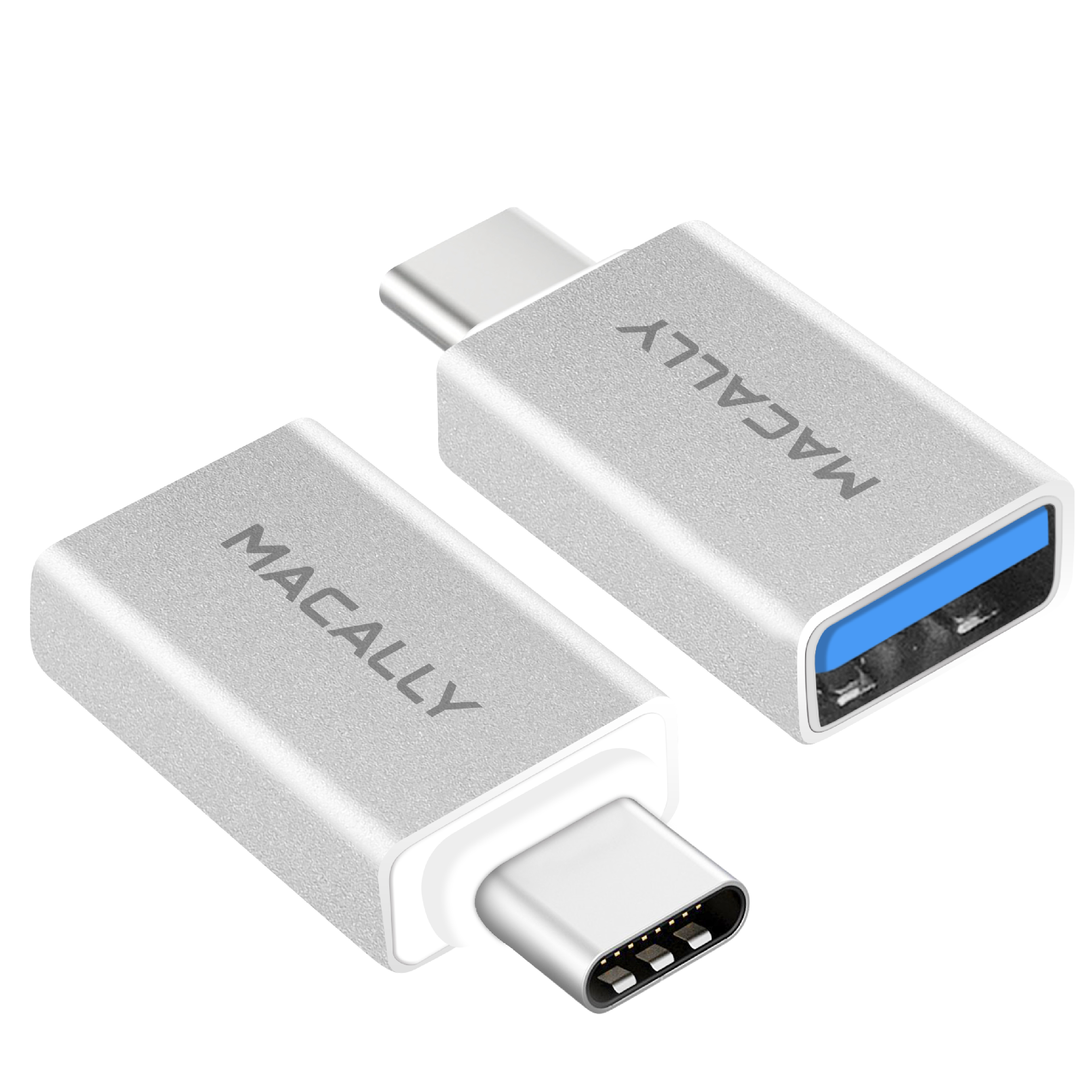 Macally USB-C to USB A 3.0 Adapter (2-Pack), Converts USB Type-C Input ...