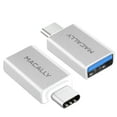 thumbnail image 1 of Macally USB-C to USB A 3.0 Adapter (2-Pack), Converts USB Type-C Input to USB-A for Macbook Pro 2017 / 2016, Macbook 12-Inch, Chromebook Pixel, Samsung S8 S8+, and Other Type-C Devices (UCUAF2), 1 of 9