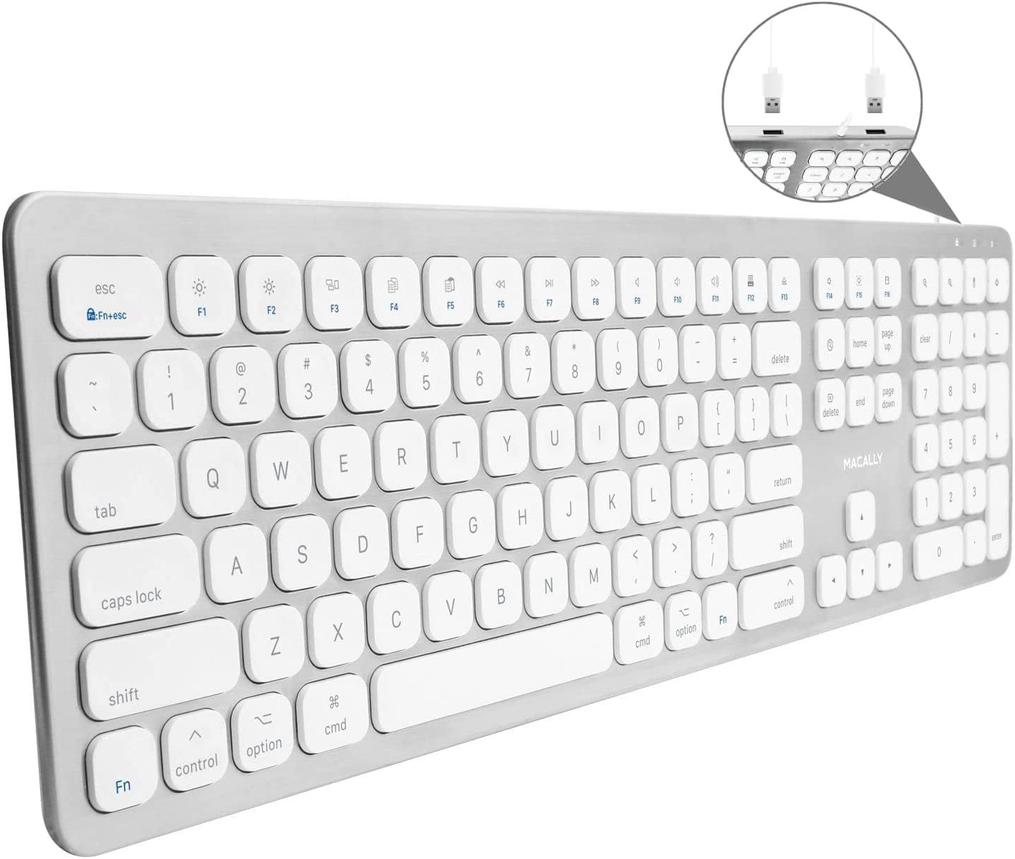 Clavier câblé USB Macally pour Mac - Clavier Apple Maroc