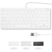 Macally Ultra-Slim USB Wired 78 keys & 20 shortcut Keyboard with Number Keypad for Mac c Pro, Mini, Computers & Book Laptop, Windows Desktop PC Laptops, White SLIMKEYC