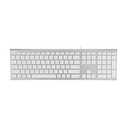 Macally Ultra Slim Compact Wired Keyboard with Numeric Keypad, Scissor-switch, White