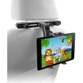 Macally Car Headrest Tablet Holder, Adjustable iPad Car Mount for Kids in Backseat, One Size, Black