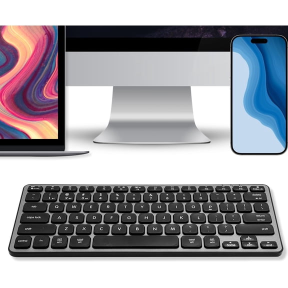 Macally Wireless Bluetooth Keyboard for Mac - Premium Multi Device Connectivity - Compatible Apple Keyboard for MacBook Pro/Air, iMac, Mac mini, iPad, Laptop, and PC