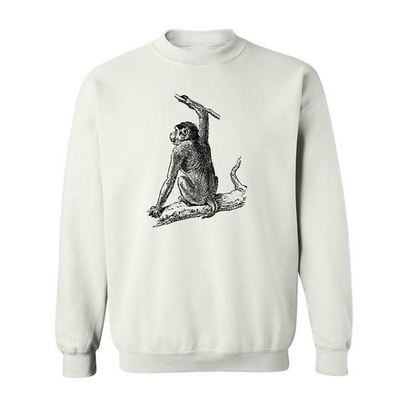 Macaque Monkey Sweatshirt Men -Image by Shutterstock, Male 4X-Large