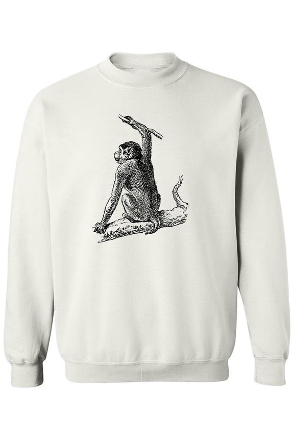 Macaque Monkey Sweatshirt Men -Image by Shutterstock, Male Large