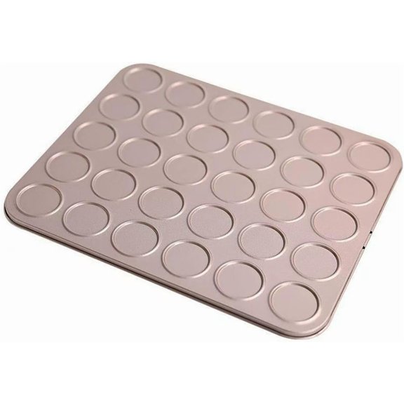 ABCISI Mini Muffin Pan, 1 Pack Non Stick Muffin Baking Pan, Carbon Steel Steel Baking Pan for Cookie Biscuits Macaron, 35-Cavity Non-Stick Tiny Cupcake Pan Bakeware for Oven Baking- Gold