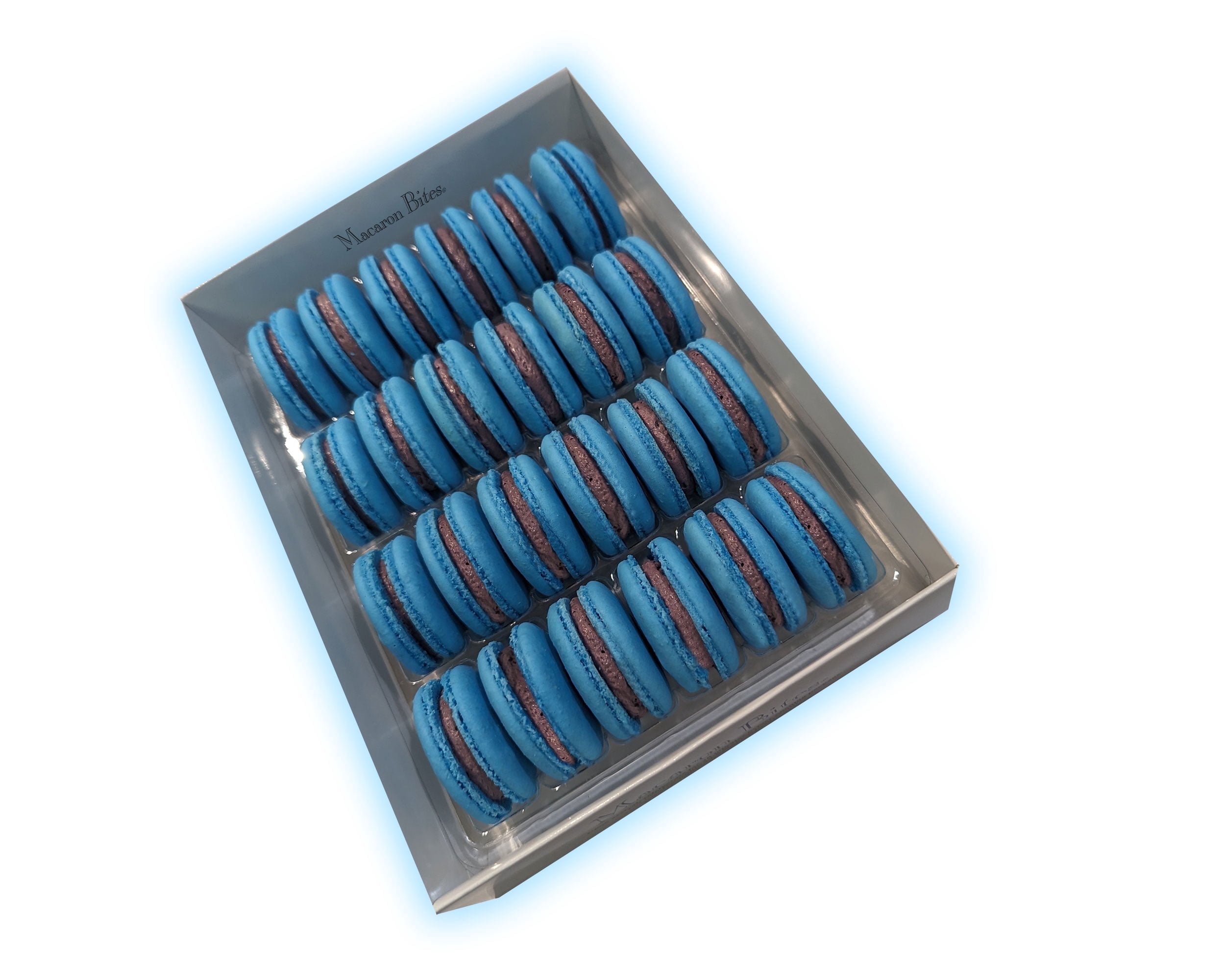 Macaron Bites Blueberry Macaron Cookies Gift Box - 24 Pack