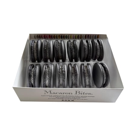Macaron Bites® Box of 12 French Macarons – Cookies and Cream Flavor – Fresh Baked, Made in USA