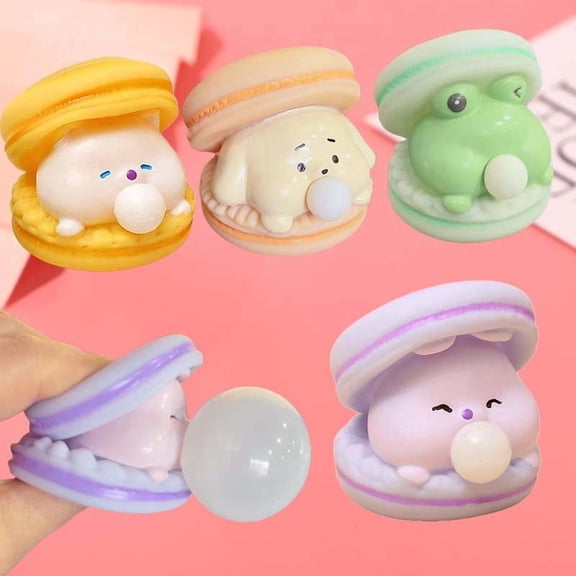 Macaron Bubble Burger, Maltose Stress Relief, Fun Vent Decompression Gadget, Colorful Relax for Adults, Home, Desk & Daily Stress Relief, 2.36*2.36in, A
