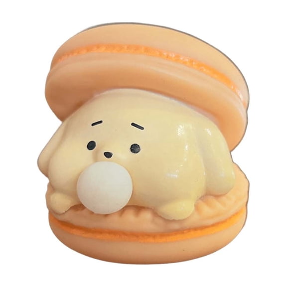 Macaron Bubble Burger Squeeze With Maltose Filling, Fun Candy Color Aniimal Stress Relief Tool For Tension Reduction, Soft Item For Office Desk And Daily Relaxation Decoration