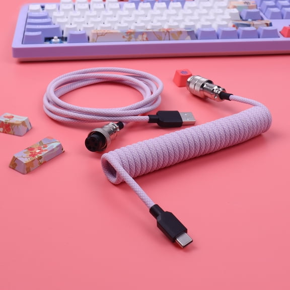 Macaron Cable Usb c to USB a aviator Keyboard Cable Converter Coiled Mechanical Keyboard Cable