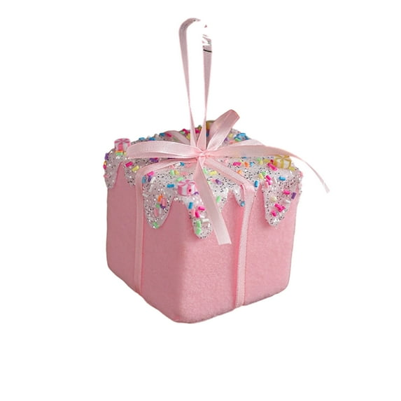 Macaron Christmas Ornament, Cute Foam Candy Tree Pendant, Soft Holiday Decoration for Gift Box Party, Safe for Anyone.(Pink-F)