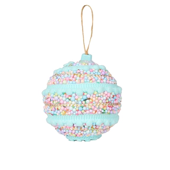 Macaron Christmas Tree Ornaments – 3PCS Foam Holiday Hanging Decorations – Cute Round Gift Pendants for Tree, Wreath, Party, Home Décor