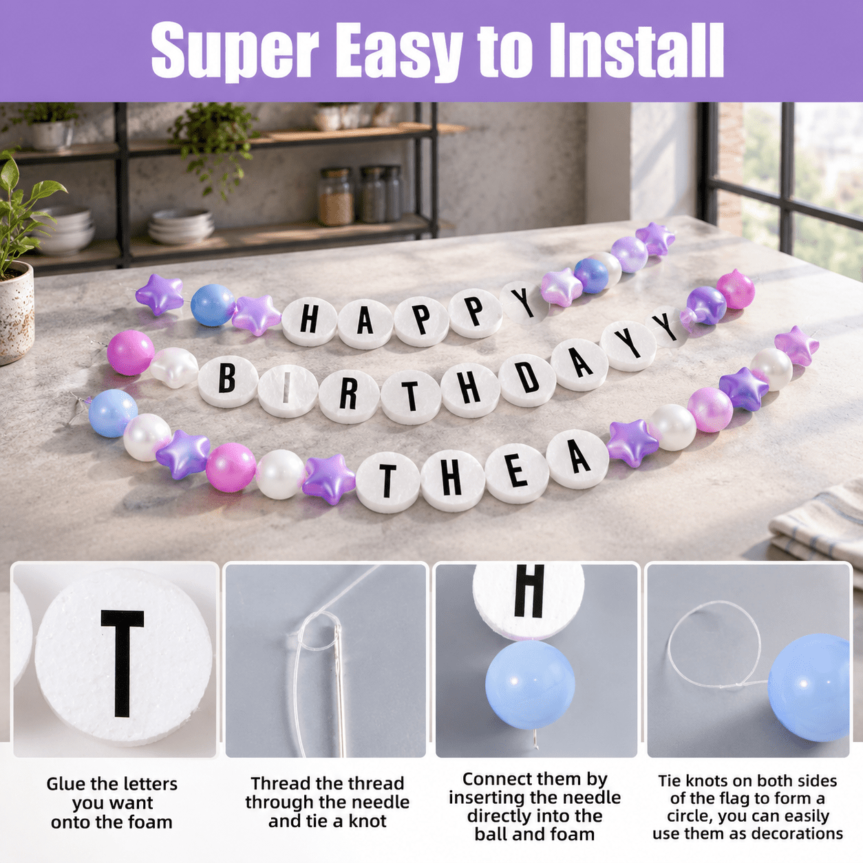 Macaron Color DIY Graduation Party Banner Craft Kit with Beads and ...