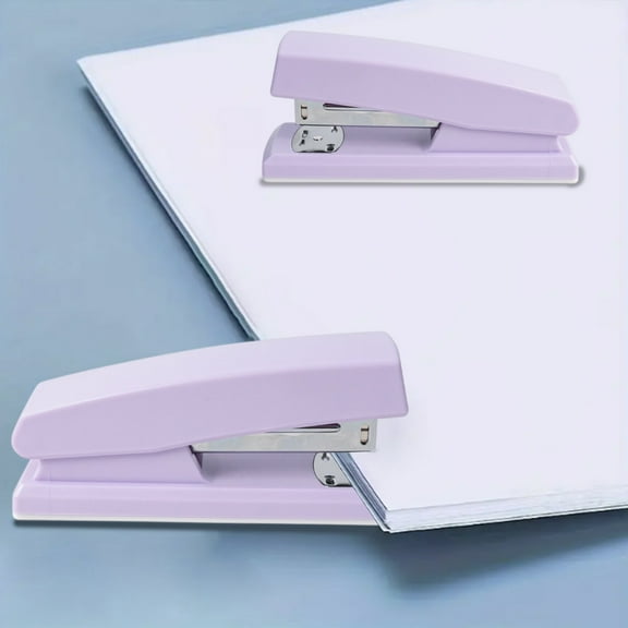 Macaron Color Effortless Stapler, Labor-Saving Binding for Documents, Medium Size Holds 20 Sheets, Office and Student Use, Size 12x5x2.3cm