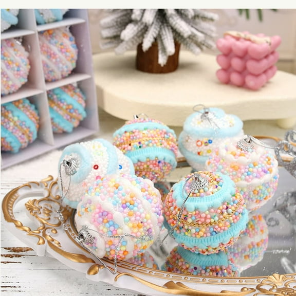 Macaron Color Foam Christmas Balls - 6CM Shatterproof Ornaments, Colorful Easter Spring Tree Hanging Decorations Lightweight Reusable Safe Party Decor