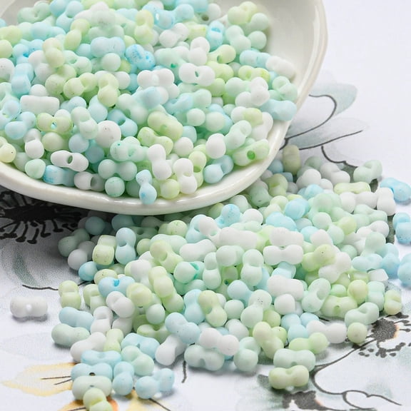 Macaron Color Opaque Frosted Glass Seed Beads Peanut Colorful 6x3x3mm Hole: 1.2mm 4000pcs/pound diy