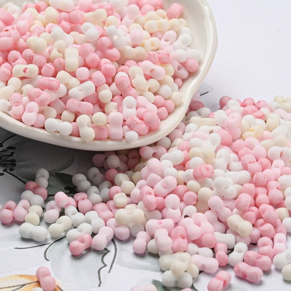 Macaron Color Opaque Frosted Glass Seed Beads Peanut Colorful 6x3x3mm Hole: 1.2mm about 4000pcs/pound