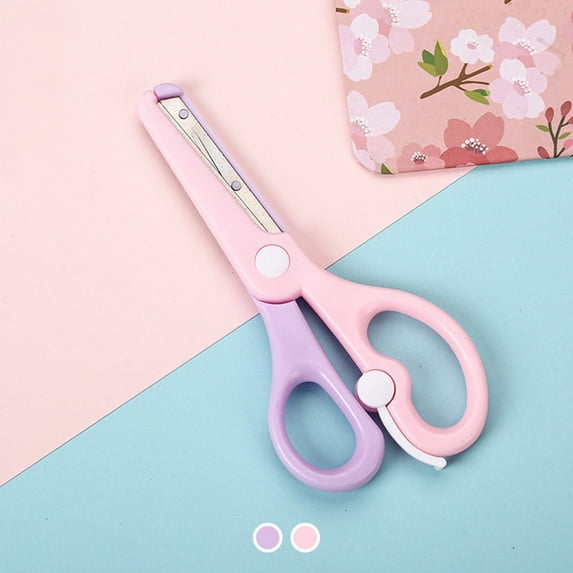 Macaron Color Toddler Safety Scissors- Plastic Blunt Tip Scissors for Paper Cutting,Cute Secure Craft Scissors