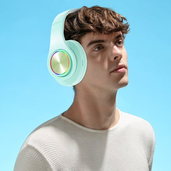 Macaron Colored Bluetooth 5.3 Head-Mounted Earphones with Breathing Light, 6–10 Hour Battery, IPX5, 10 m Range, 500 mAh