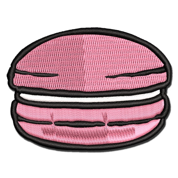 Macaron Cookie Sketch Applique Multi-Color Embroidered Hook & Loop Patch - 2.0 Inch Mini