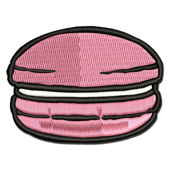 Macaron Cookie Sketch Applique Multi-Color Embroidered Hook & Loop Patch - 2.0 Inch Mini