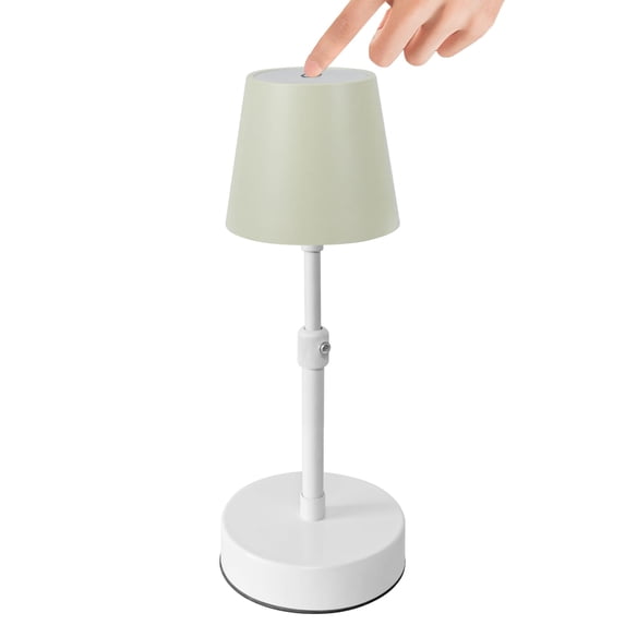 Macaron Cute Adjustable Height Telescoping Pot Table Lamp Cordless Rechargeable by Touch Control 3 Colors Smooth Dimming, Portable for Dining, Bedroom, Outdoor, Bookshelf, End Table