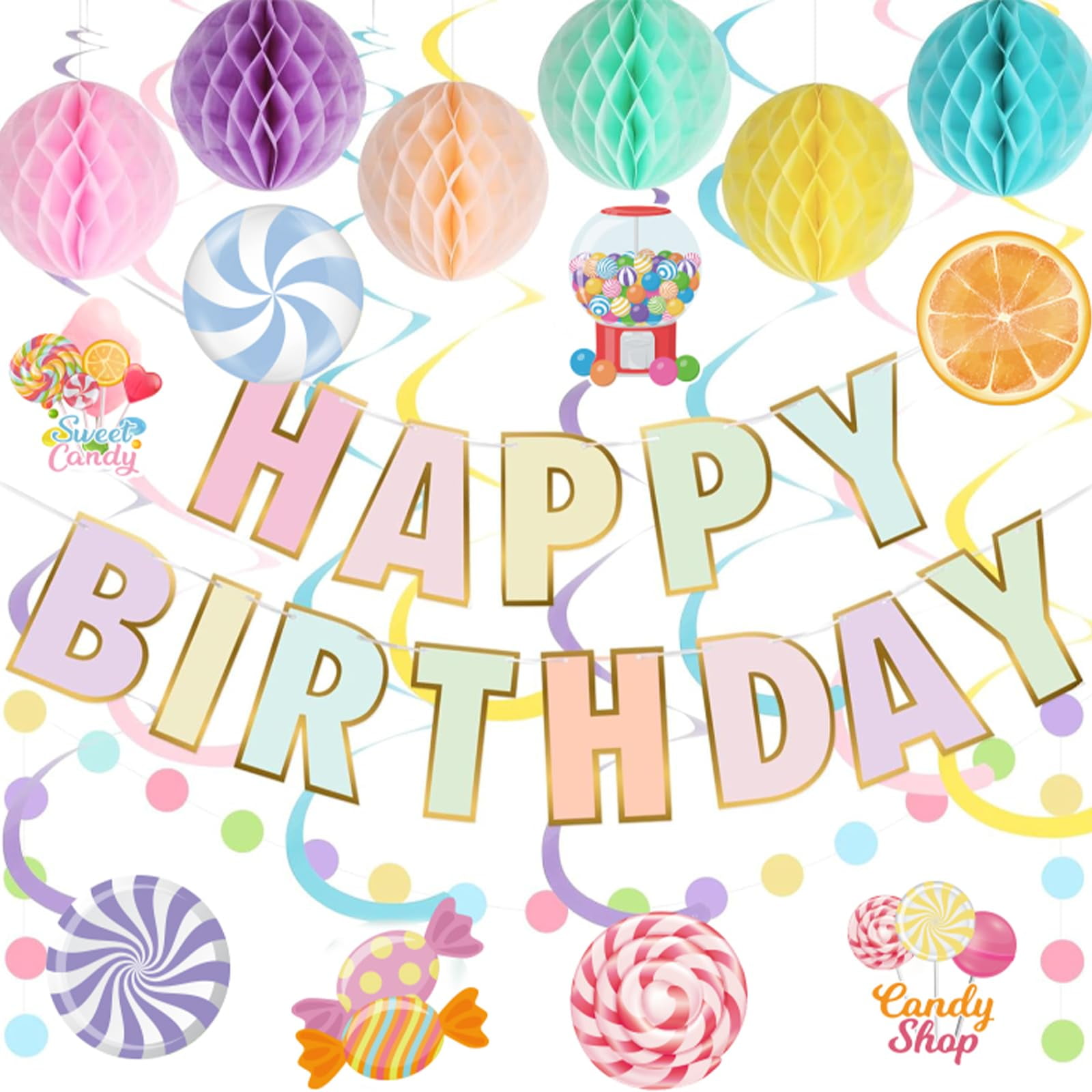 Macaron Happy Birthday Banner - Cute Dessert-Themed Party Decoration For Birthdays & Celebrations