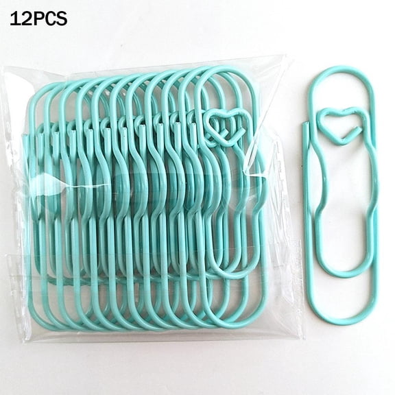 Macaron Heart Pen Holder 12 Pack Aesthetic Metal Clips 3 in 1 Function Rust Resistant Pastel Colors For Desk Organization Gift