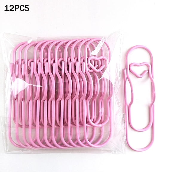 Macaron Heart Pen Holder 12 Pack Aesthetic Metal Clips 3 in 1 Function Rust Resistant Pastel Colors For Desk Organization Gift