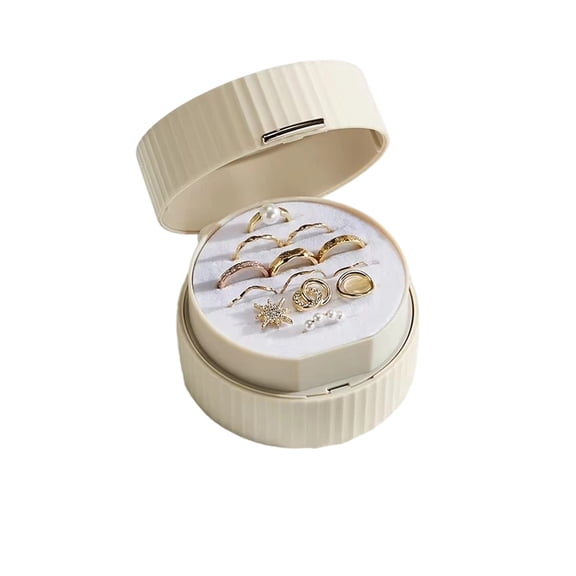 Macaron Jewelry Organizer Box Portable Travel Storage Case for Earrings Necklaces Rings Bracelets | Compact Durable Tangle-Free with Multi-Compartment Design