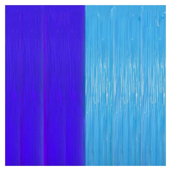 Macaron Light Glow in the Dark Foil Fringe Curtain with double sided tape in the Back, 3.2*6.4 ft Party Streamer Foil Curtain for Birthday, Halloween Decor Party Decorations