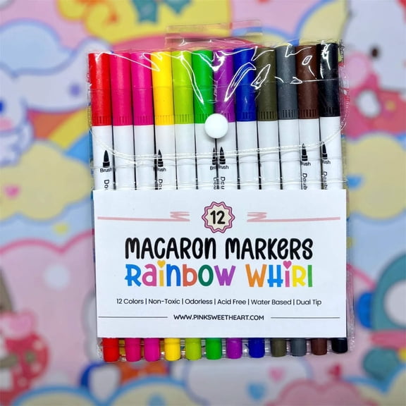 Macaron Markers - Rainbow Whirl