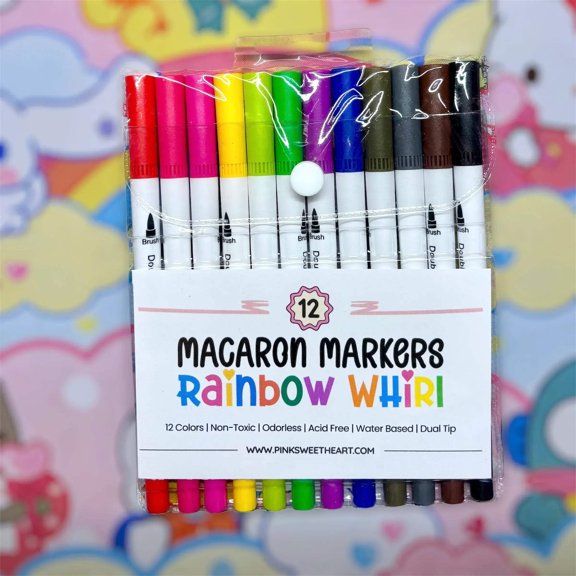 Macaron Markers - Rainbow Whirl