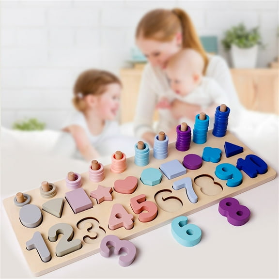 Macaron Numbers Building Shape Children's Toy Figure 3In1 Block Puzzle Building & Construction Toys