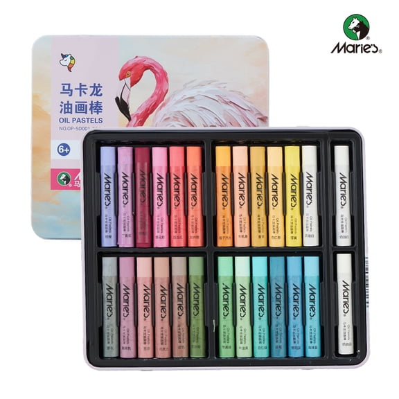 Macaron Oil Pastels Set: 24 Colors with Extra 2 White Oil Pastels for Artists Beginners Adults Teachers - Vibrant Oil Pastel Crayons for Art Painting & Drawing, Blending, Layering, Shading