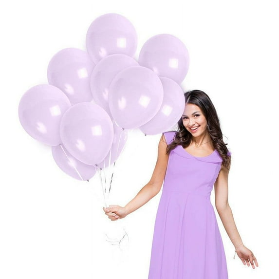 Macaron Pastel Purple Balloons - 12 Inch Latex Balloons - 100 Pack