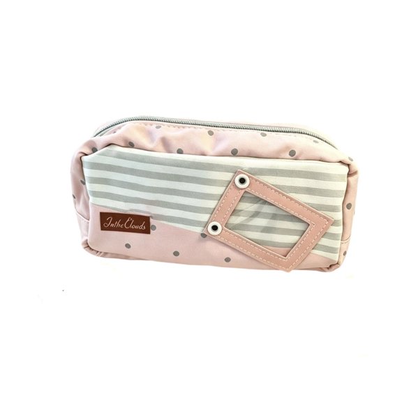 Macaron Polka Dot Canvas Pencil Case, Soft Cute Large Capacity Pen Bag, Fresh INS Daily Stationery Pouch, Portable Student Supplies Organizer