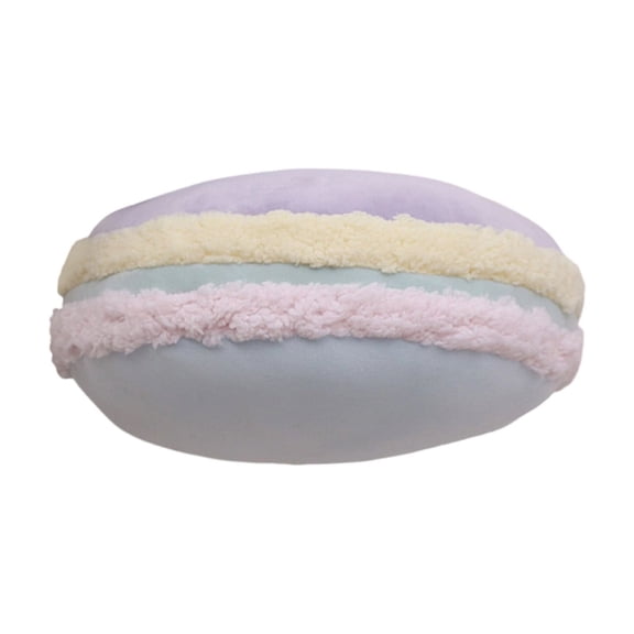Macaron Round Pillow, Colorful Soft Plush Decorative Cushion for Kids Gift and Home Decor, 12.6 Inch Sweet Round Throw Pillow for Sofa Bed and Living Room, Blue