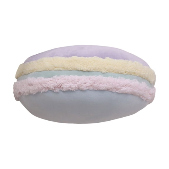 Macaron Round Pillow, Colorful Soft Plush Decorative Cushion for Kids Gift and Home Decor, 12.6 Inch Sweet Round Throw Pillow for Sofa Bed and Living Room, Blue