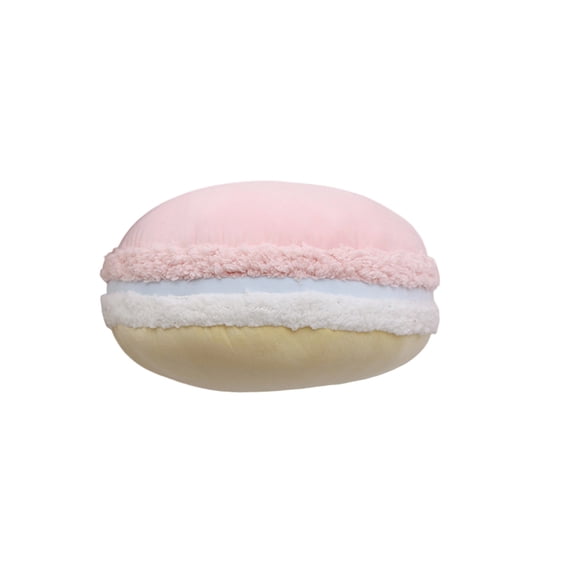 Macaron Round Pillow, Colorful Soft Plush Decorative Cushion for Kids Gift and Home Decor, 12.6 Inch Sweet Round Throw Pillow for Sofa Bed and Living Room, Pink