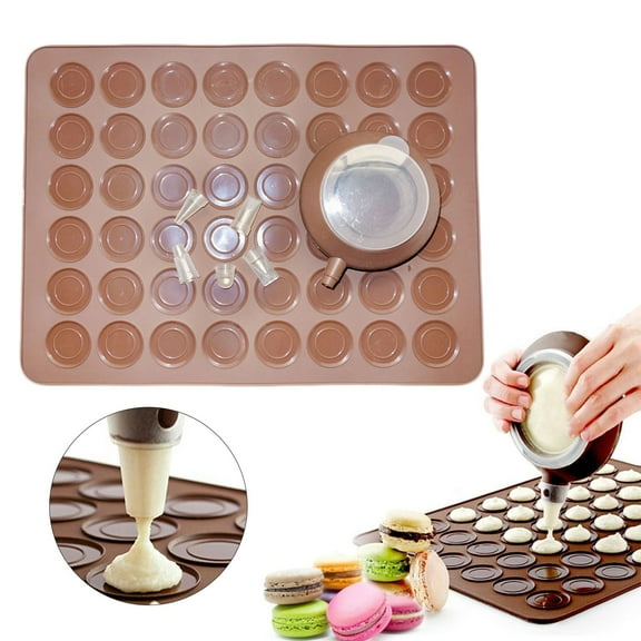 Macaron Silicone Baking Mat Non Stick Silicon Macaroon Baking Sheet Cookie Liner(BPA Free/Reusable/Half Sheet),Perfect Cooking Kit for Macarons,Pastry,Cake and Bread Making