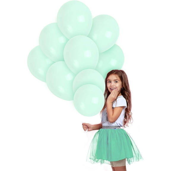 Macaron Soft Turquoise Balloons - 12 Inch Latex Balloons - 72 Pack