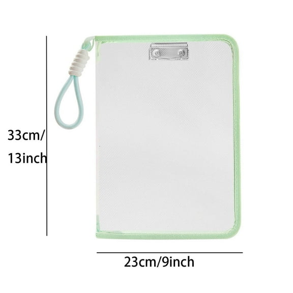 Macaron Tone Clear A4 Document Storage Pouch, Transparent Office File Bag Style A