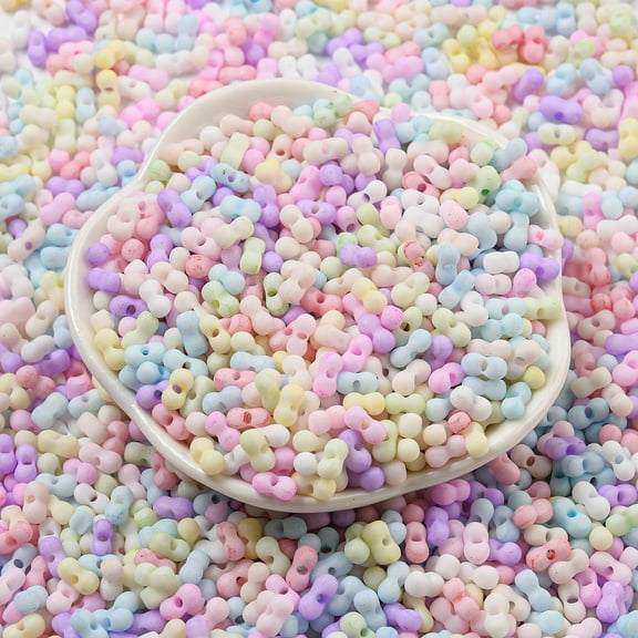 Macaron color Opaque Frosted Glass Seed Beads Peanut Colorful 6x3x3mm Hole: 1.2mm about 444pcs/50g