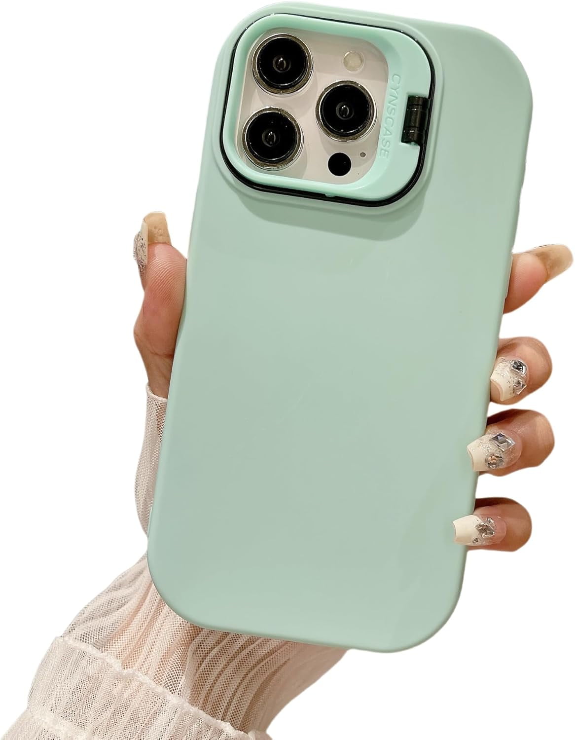 Macaron color lens holder phone case, silicone soft case, small fresh