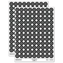 Macaroni and Cheese in Bowl 200 Round Stickers - Black - Gloss Finish - 0.50" Size
